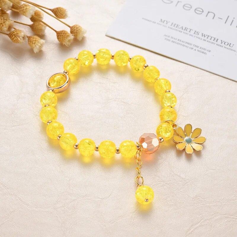 Daisy Flowers Bracelet Bohemian Colorful Beaded Bracelet Handmade Women Fashion Jewelry Gift