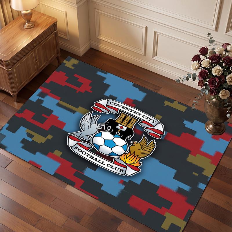 Tappeto in Velluto di Cristallo con Stampa del Coventry City Football, Comodo Assorbente d'Acqua Antiscivolo Tappeto per Pavimenti Interni