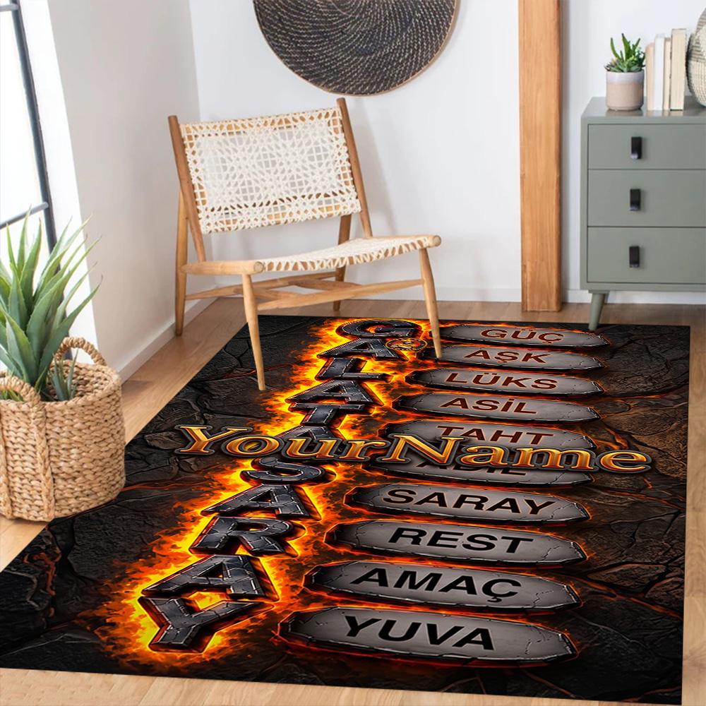 Galatasaray Personalized Name Floor Rug Office Rug Suitable For Outdoor Dormitory Kitchen Hallway Antislip Carpet Anime Office Decor Spiritual Gift