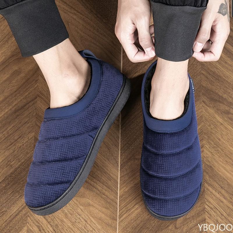 Bavlněné pantofle velké velikosti pro zimu pánské domácí bavlněné boty pánské protiskluzové teplé vaky pohodlné zimní pantofle