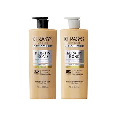 Keratine Bond Diepe Reparatie Shampoo & Behandeling Set - Schadeverzorging, Intensief Voedend, 750ml + 750ml, Koreaanse Haarverzorging