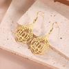 LIKGREAT Boucles d'oreilles Fleur de Lotus en Acier Inoxydable Pendantes Bijoux pour Femme Fille Symbole Bouddhiste Ethnique Cadeaux 2025