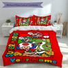 3pcs Custom Name Super Mario Bedding Set,Includes 1 Duvet Cover and 2 Pillowcases,All-season Bedroom Decor