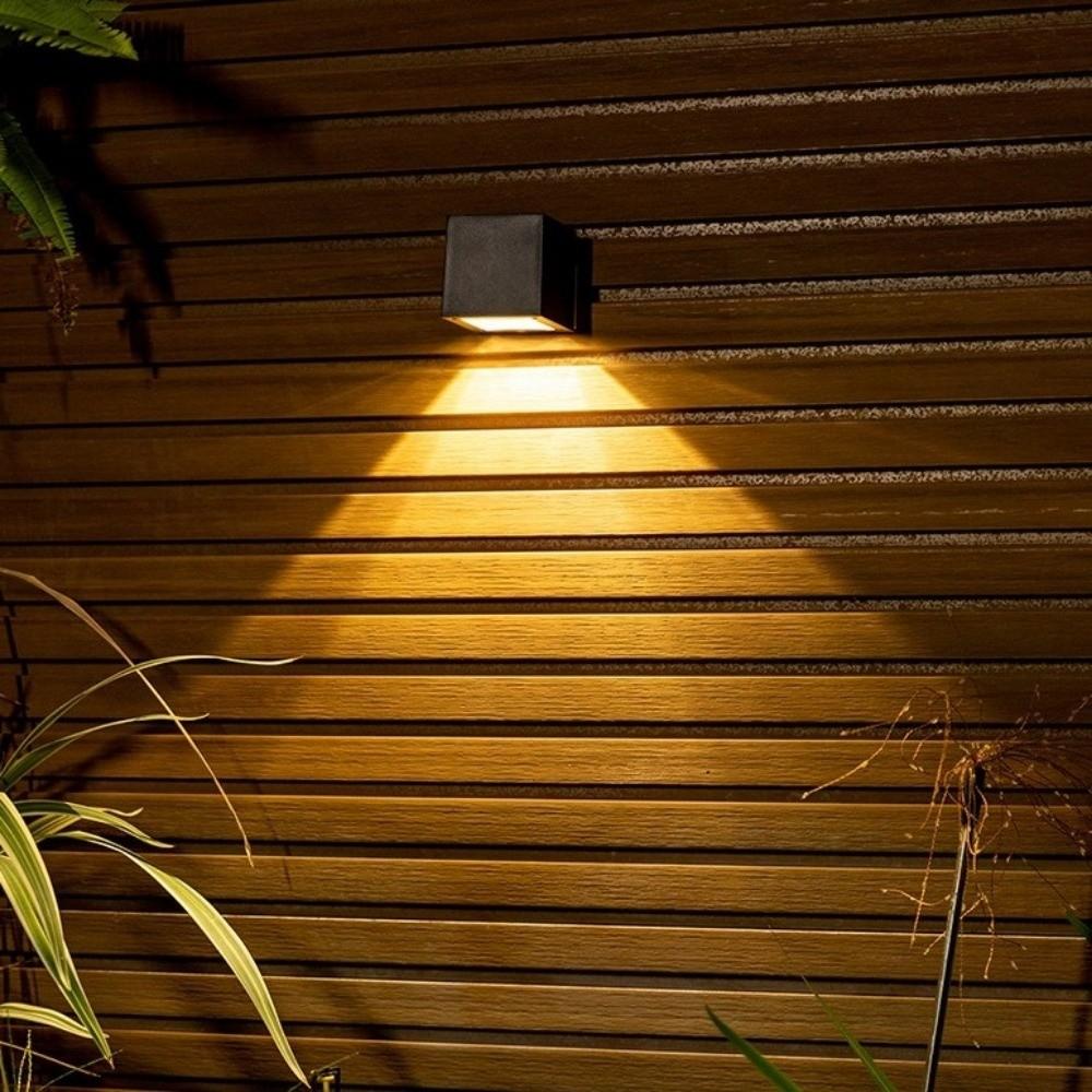 Square Design Wall Lamp IP65 Waterproof Outdoor Garden Light Solar Wall Lights  Outdoor Use