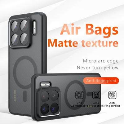Pre Xiaomi 15 15S 14 14T Pro Puzdro Matné Magsafe Odolné voči pádu Vstavaný airbag Rohy Materiál nežltnúci Mäkký kryt