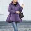 Winter Women's Quilted Trench Coat, Stand Collar Slim Fit Cotton Coat with A-Line Hem, Thick Waist-Defining Parka for Cold Weather