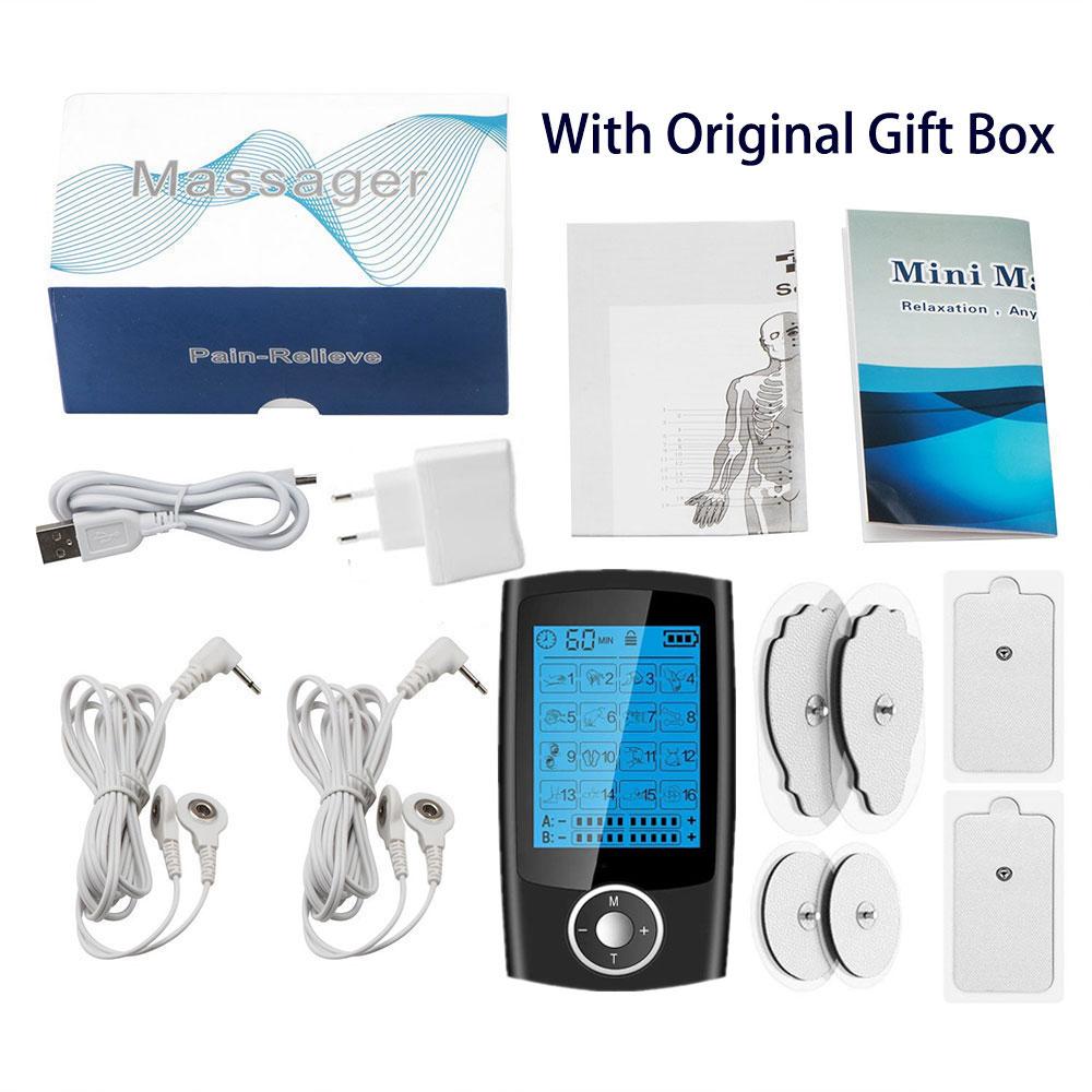 TENS Gerät 16 Modi Elektrische EMS Muskelstimulation Entspannung Körpermassagegerät Elektronische Puls Meridiane Physiotherapie Schlankheitsmaschine