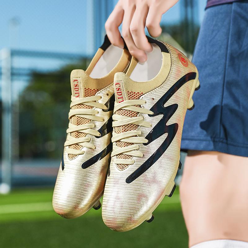 Men Soccer Shoes Outdoor Fashion Anti-slip Grass Sports Shoes Men Breathable Lace-up Training Football Boots Men