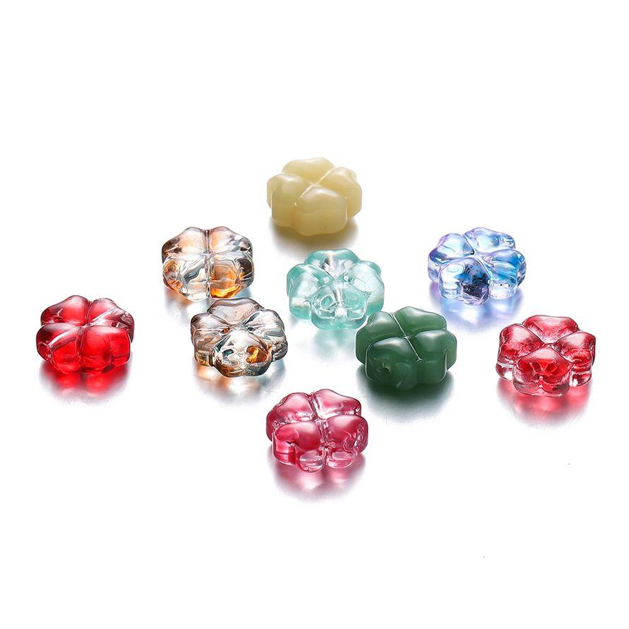 10/20pcs 10mm Czech Lampwork Crystal Flower Spacer Beads Flat Round Loose Beads For DIY Jewelry Making Supplies Accessories