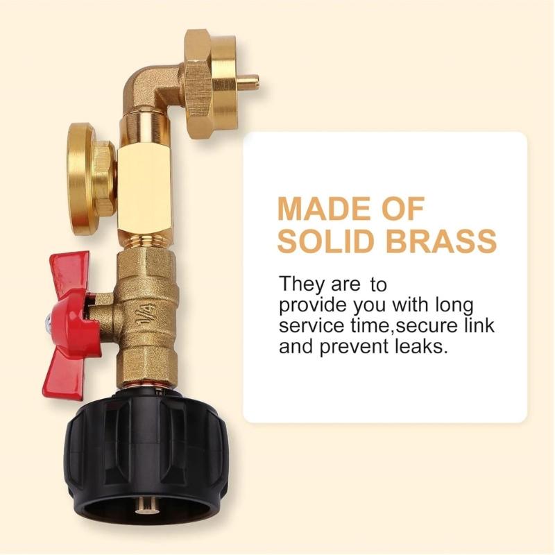 Multifuntional Propanes Grills Connectors Quick Attachs Propanes Conversion Fitting Metal Texture for BBQ Setuping