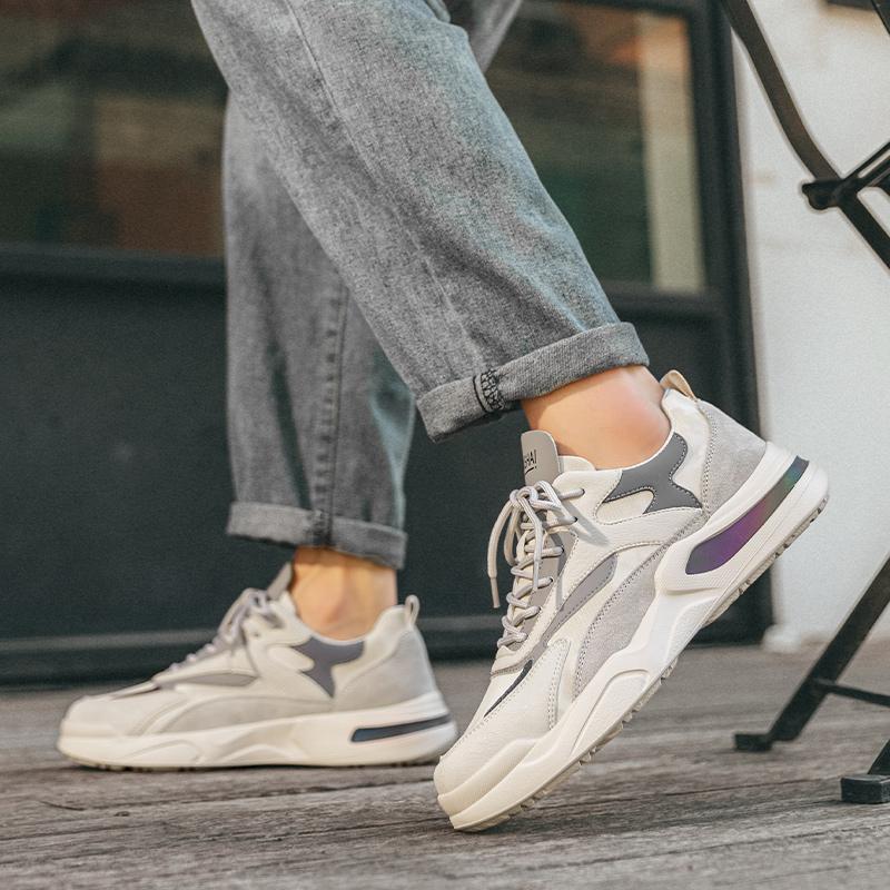 Mens Running Shoes 2026 New Outdoor Sports Trendy High Quality Leather Anti Slip Wear Resistant Daily Casual Sneakers for Men
