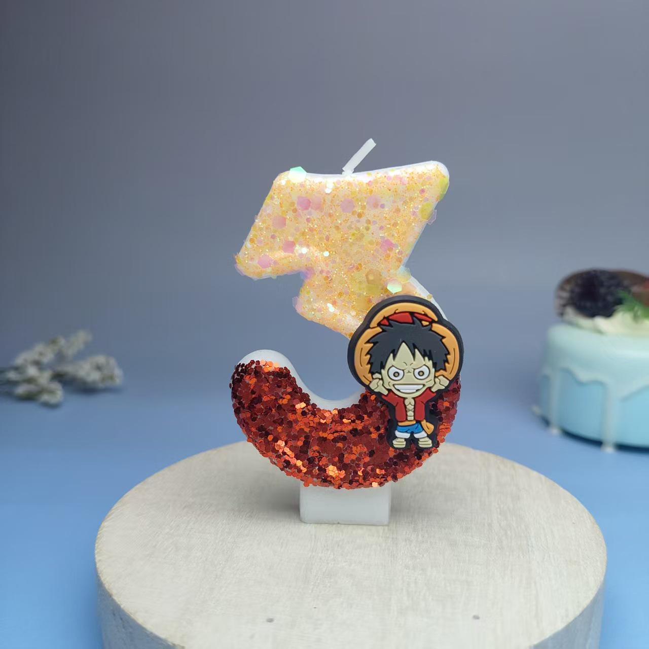 Cartoon Birthday Number Cake Candles - Handmade Decorations