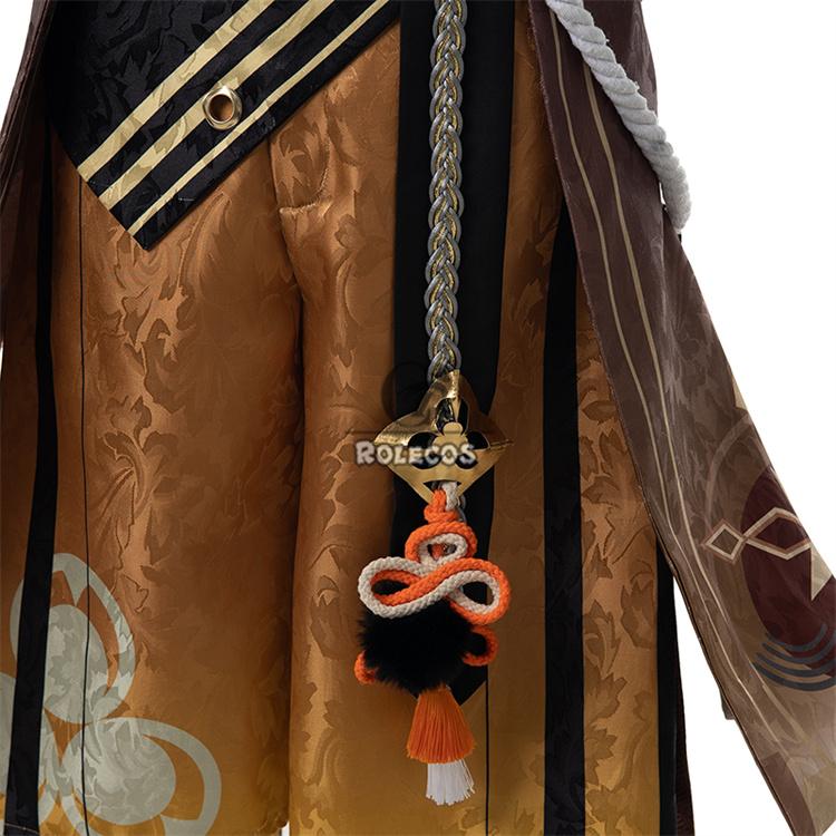 ROLECOS Game Shikanoin Heizou Cosplay Costume Brown Men Cosplay Costume Halloween Top Pant Uniform Full Set