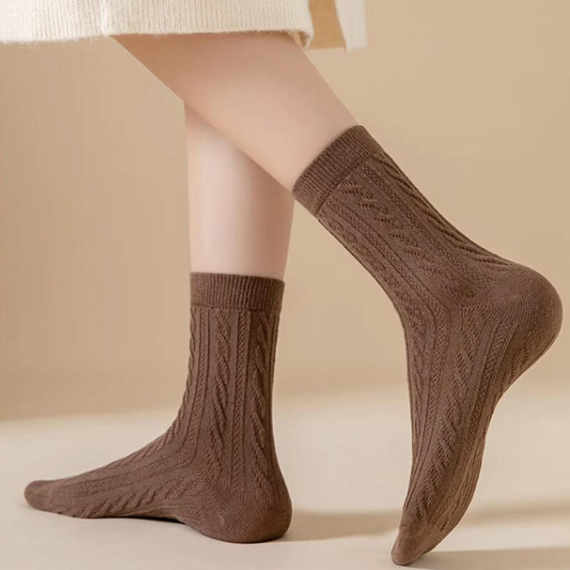 Forty twist knit fashion compression socks 6-color set