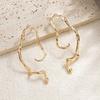Salircon Minimalism Hollow Geometry Stud Earrings for Women 2026 New Irregular Metal Piercing Earring Lady Daily Charm Jewelry