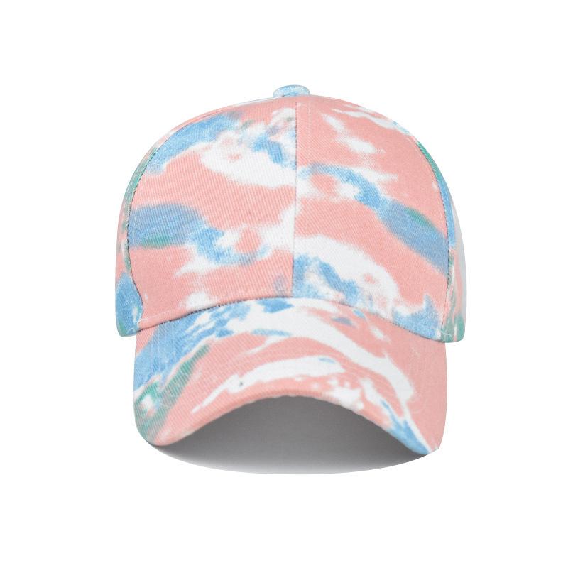 Foreign Trade Explosion Tie-dye Hat Pure Cotton European and American Women Empty Top Hat Sun Protection Visor Cotton Ponytail Hat Baseball Cap