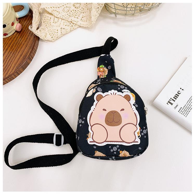 

Capybara Printed Shoulder Crossbody Chest Bag Children Cartoon Outdoor Leisure чорний