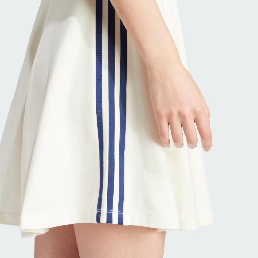adidas Originals Tank Dress With Classic 3-Stripes And Color Block Round Neck Sleeveless Women Dress White IR7468