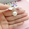 51298  500pcs/bag Round Shank Plastic ABS Pearl Button Rhinestone Pearl Pendant for DIY Keychain Jewelry Making