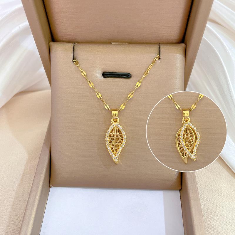 Micro-Setting Temperament Light Luxury Full Of Diamonds Real Gold Exquisite Micro-Setting Necklace Women'S Fashion Trend Collarbone Chain