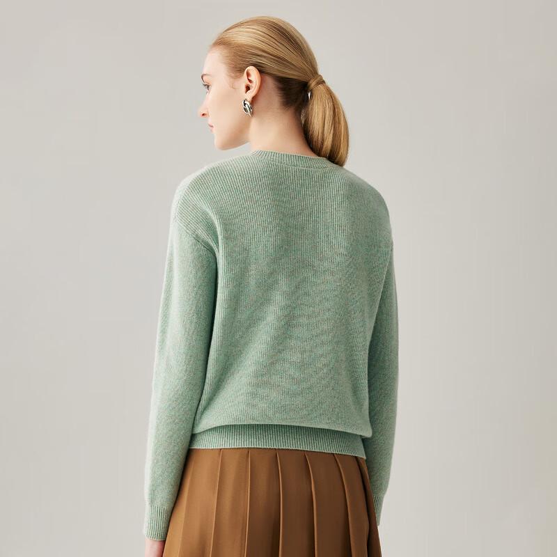 Zhaojun Women's 2025 A/W 100% Cashmere Crew Neck Cable Knit Pullover
