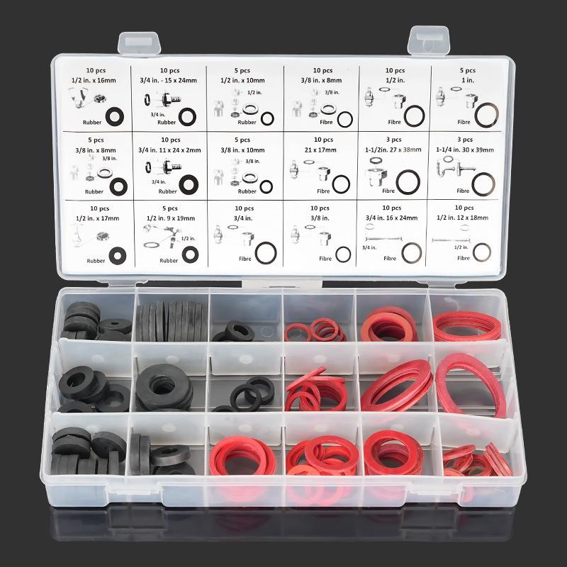 Nylon Rubber Washer Set for Water Heater, Pipe, and Shower: Insulating, Sealing, and Soft Corrugated Gasket.