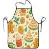 1pc of an Apron Featuring Christmas Cookies And Gingerbread Design, Made from Durable And Easy-To-Clean Polyester, with an Adjustable Waistband, Suita