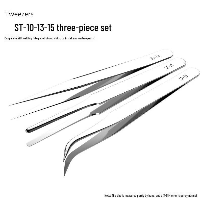 Extra Long 304 Stainless Steel Bent Tip Tweezers - Anti-Static Gardening & Planting Tool