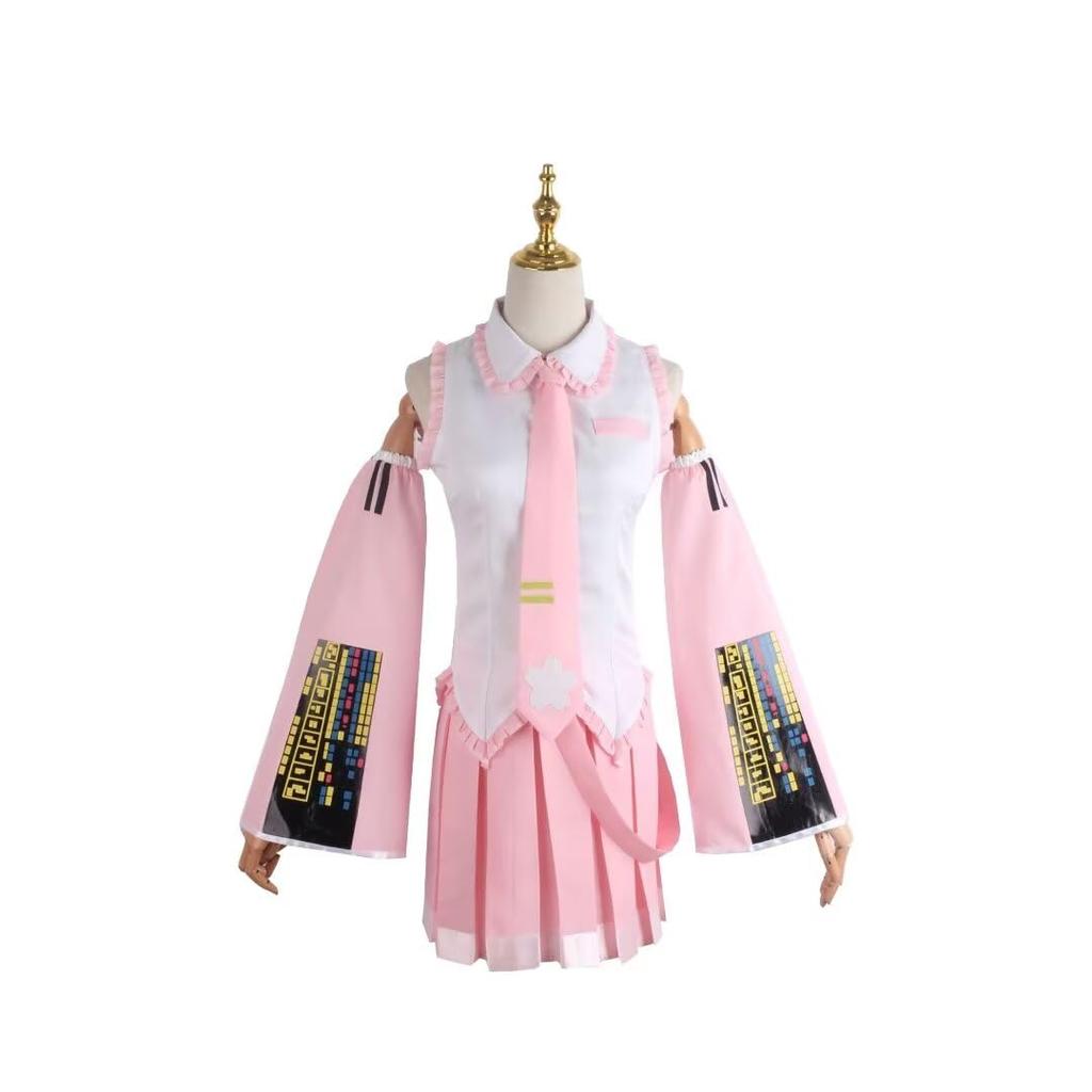 Elf Forest Hatsune Miku Sakura Miku Cosplay Costume, Pink Uniform, Cute JK Skirt, Hair Accessory, Perfect for Photoshoots, Cosplay Costume, CosplayL