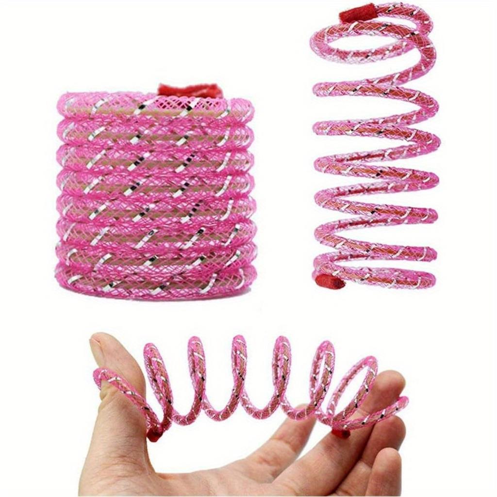 Interactive Colorful Mesh Spring Cat Toys Bouncy Spiral Cat Springs for Indoor Cats Toys Cat Supplies