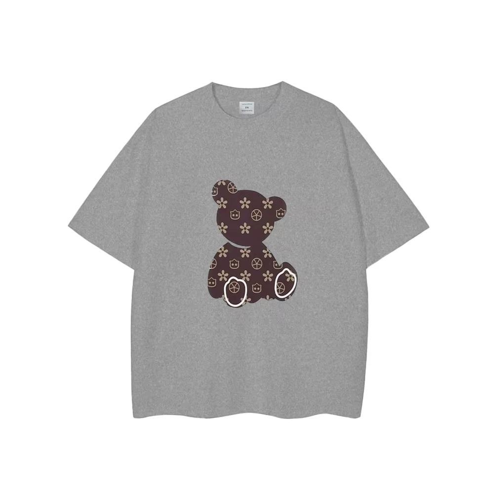 Cute Cartoon Bear Printed T Shirt for Men Brand Luxury Crew Neck Short Sleeve Tops Tee Casual Men's T-shirts Oversized Clothing
