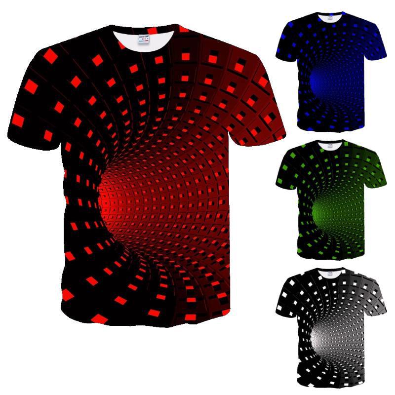 Stylish 3d Printing Round Neck Short Sleeve Shirt For Men In Soft Breathable Fabric