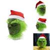 Rascal Green Monster The Grinch Mask With Christmas Hat For Adult Cosplay Fun