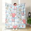 Cute Bunnies with Hearts and Daisies print blanket soft and cozy perfect for the living room bed sofa or a nap,gift