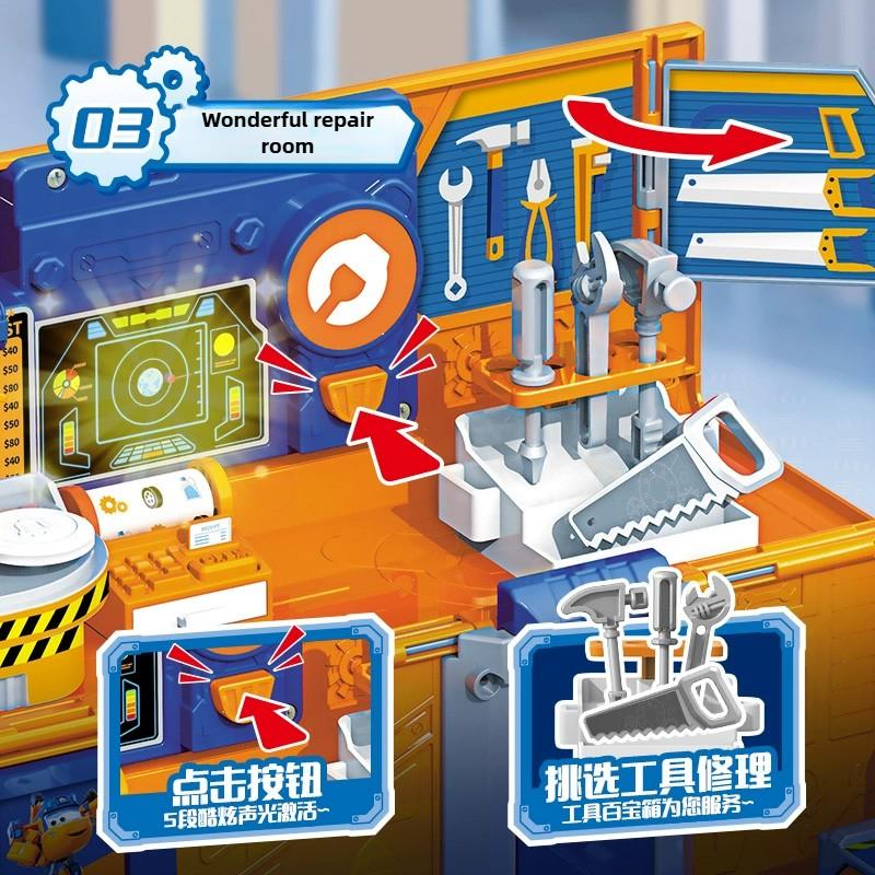 AULDEY Super Wings Toys Marty Repair Construction Truck Transform Playset Dizzy Ice Cream Car Dual Form Robot Set Holiday Gifts