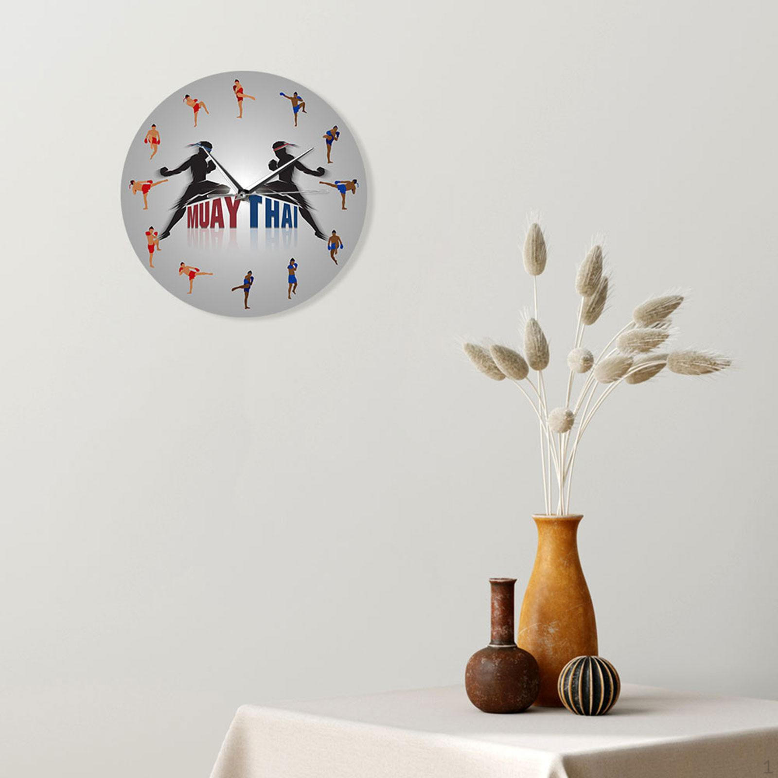 

Wall Clock Round Multifunctional Quiet Decoration Acrylic Ornament White for Bathroom Cafe Bar