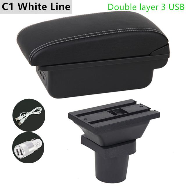Armrest Arm Rest For Toyota Yaris Vitz Hatchback 1998-2011 Centre Console Storage Box with USB LED 1999 2000 2001 2002 2003 2004
