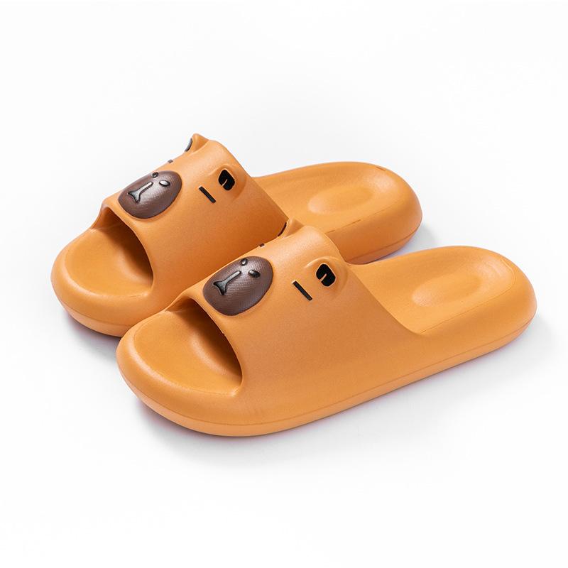 

Тапочки Kapibara для родителей и детей, летние, новые, для мальчиков и девочек, для дома, с мягкой подошвой, нескользящие, средние и взрослые, классные тапочки 200 [inner length 20cm] European 28-29 оранжевый