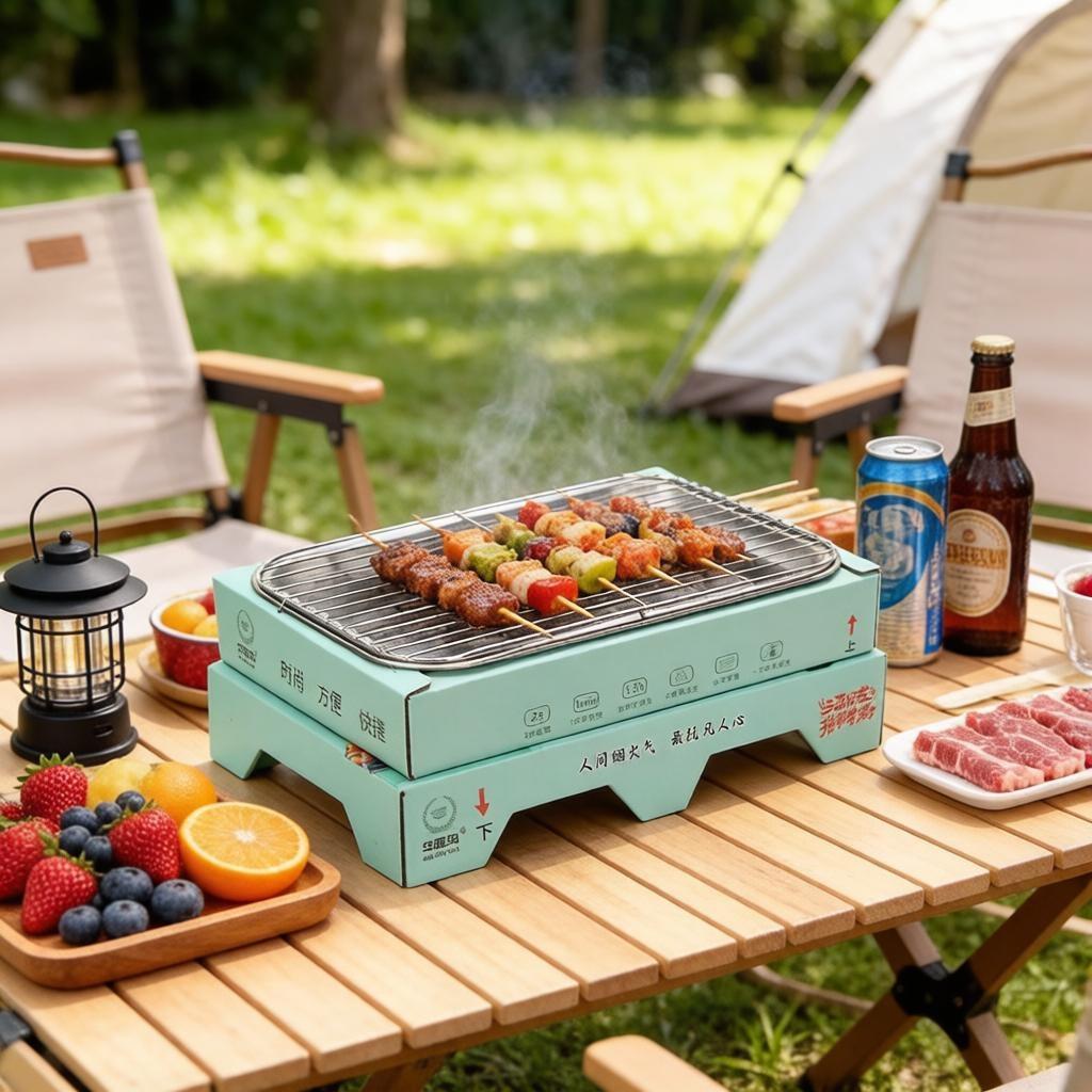Disposable Stainless Steel Portable Barbecue Stove for Tea Camping Household Outdoor Use Charcoal Oven
