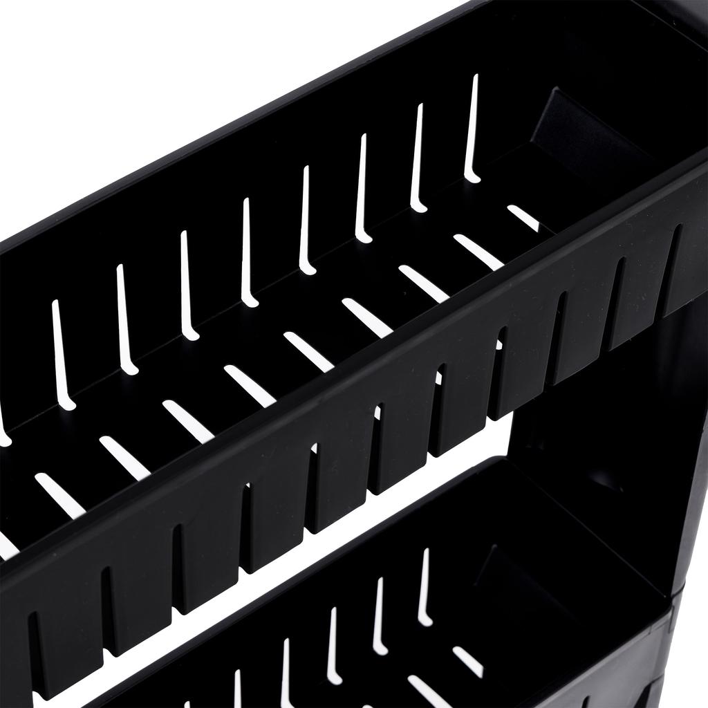 Leira black 3-level kitchen and bathroom shelf
