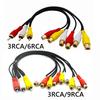Audio Video AV Adapter Cable for TV DVD Player Video Splitter HD-TV RCA Cable 3 RCA To 6 RCA 9 RCA Male Female Plug Splitter 4