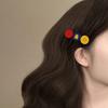 Girl Hairpin Contrasting Color Design Button Shape Hair Clip Non-irritating Side Bang Hair Pin Hair Accessory