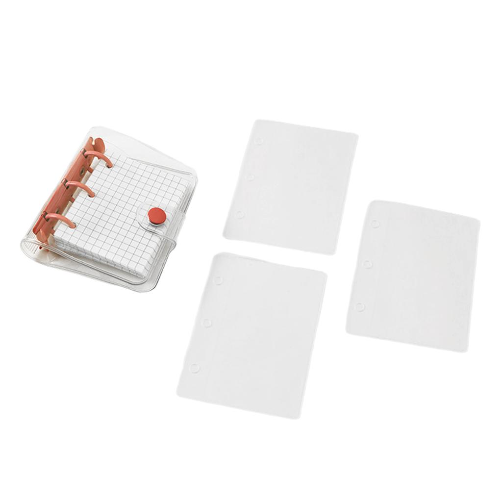 3 Rings Binder Notebook with 3 Binder Pocket 80 Sheet Gridded Paper Small Notebook Planner Notepads Pocket Journal