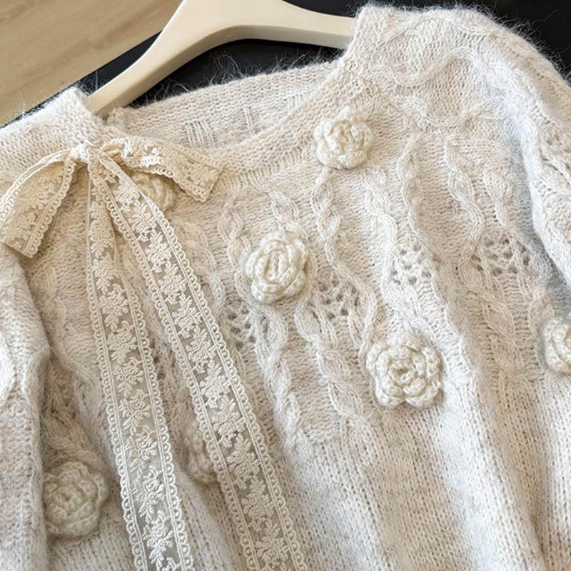 Damen Herbst- und Winterpullover, Verdickt, Warm Gestrickt Dehnbar Langärmelig Übergroßes Oberteil
