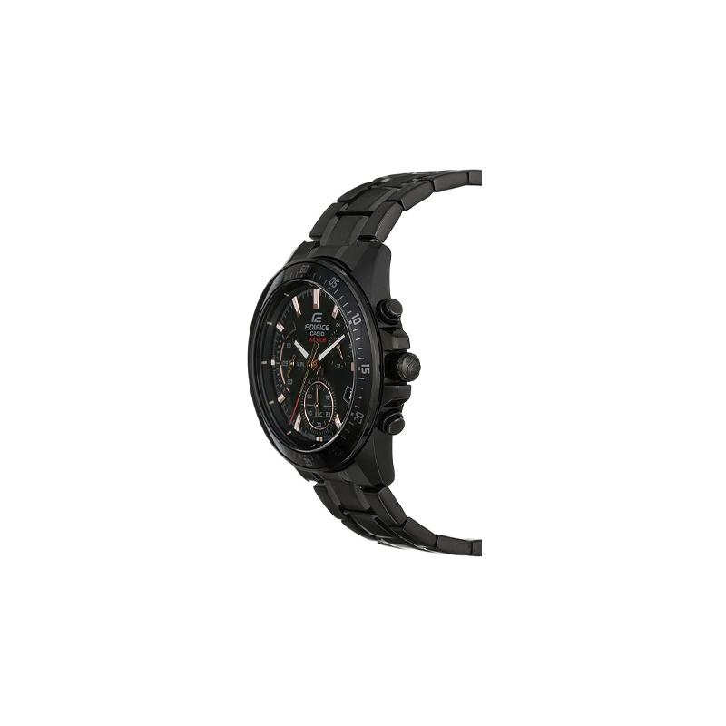 Casio EDIFICE Waterproof Versatile Black Chain Quartz Movement Stainless Steel Strap Japanese and Korean Watch Men's Watch Black Dial EFV-540DC-1B