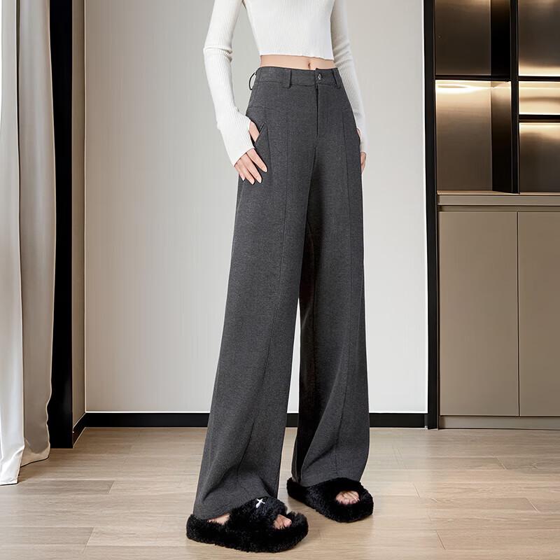 Women's High-Waist Drape Straight Leg Casual Pants