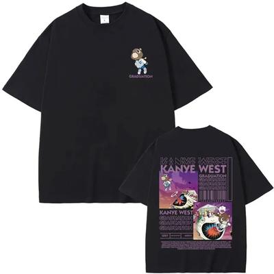 2026 Summer Fashion Trendy Cotton New Arrival Rapper Kanye West Graduation Bear Double Sided Print T Shirt Men Mens Clothing T Shirt Homme Mens