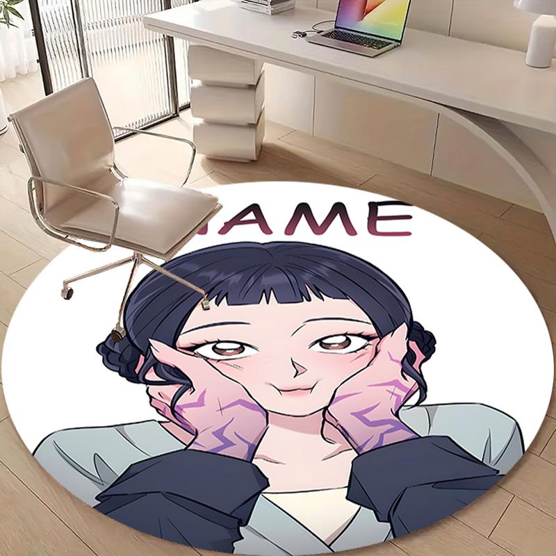 Personalized K-KPop Demon Hunters Round Chair Office Rug - Perfect for Mat, Office Chair & More - Ideal Gift for Birthdays and Holidays