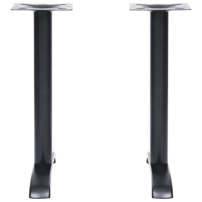 VidaXL Pieds de table de bistro 2 pcs Noir 61 x 8 x 72 cm Fonte