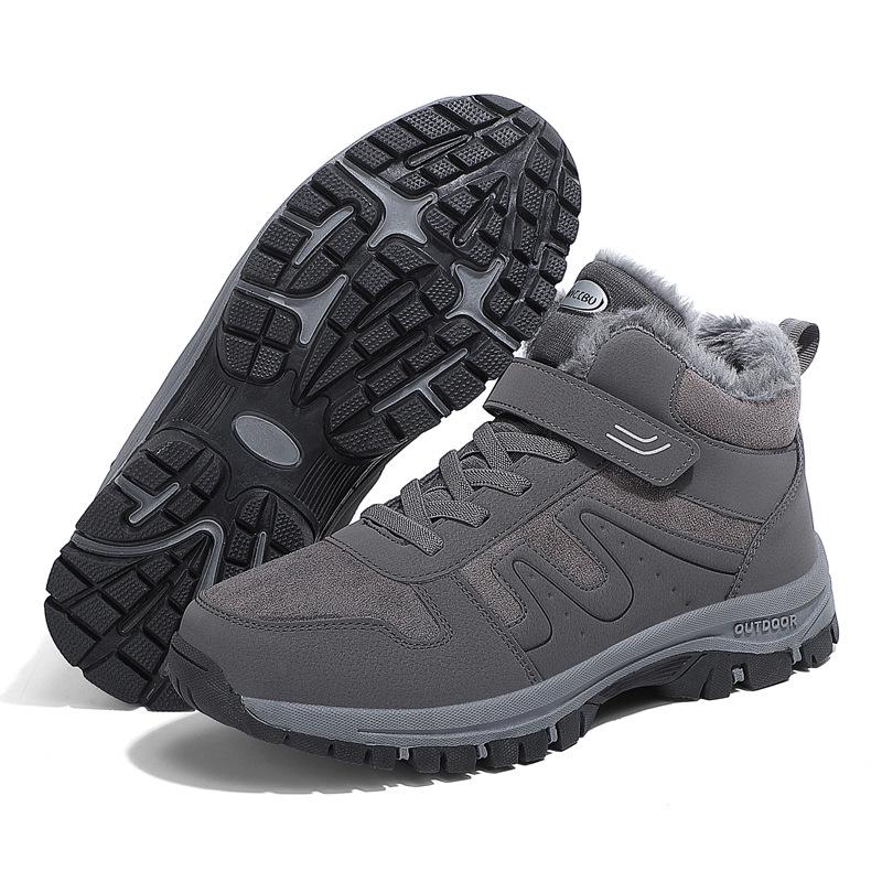 

Теплые зимние высокие нескользящие бархатные хлопковые зимние ботинки для пожилых людей 43